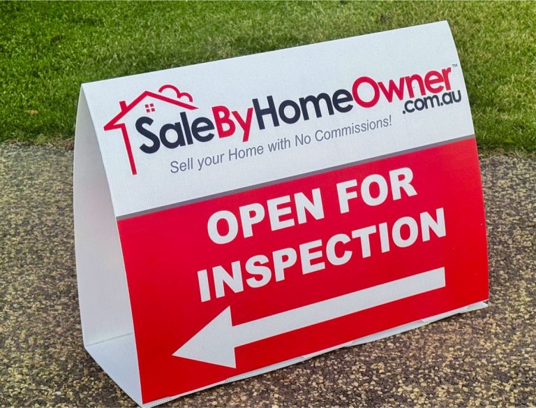 ‘Open for Inspection’ Corflute A‑Frame Directional Sign — Double‑Sided